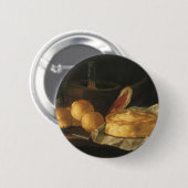 Barockes Stillleben mit Brot, Torte und Schinken Button (Vorne & Hinten)