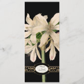 Barockes Vintages Lilien-Goldformales Menükarte (Rückseite)