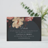 Barockfarbene Blumen Begleitkarte (Stehend Vorderseite)