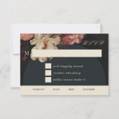 Barockfarbene Blumen RSVP Karte (Vorderseite)