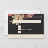 Barockfarbene Blumen RSVP Karte (Vorderseite)