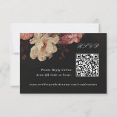 Barockfarbene Blumenmuster Online QR-Code RSVP Karte (Vorderseite)