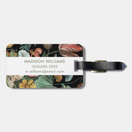 Barockfloral - Bouquet der Blume Gepäckanhänger (Rückseite horizontal)