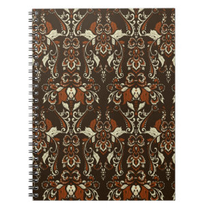 Barockfloral: Klassisches Vintages Tapete Notizblock