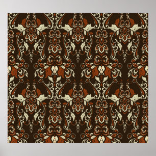 Barockfloral: Klassisches Vintages Tapete Poster