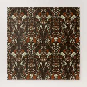 Barockfloral: Klassisches Vintages Tapete Puzzle