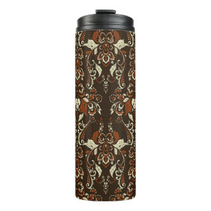 Barockfloral: Klassisches Vintages Tapete Thermosbecher