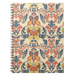 Barockfloral: Vintages klassisches Tapete. Notizblock