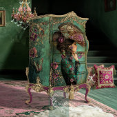 Barockflorale, Fantasy-Schmetterlinge Aquamarine P Seidenpapier