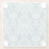 Barockflorale Vintage Tapete Glasuntersetzer (Rückseite)
