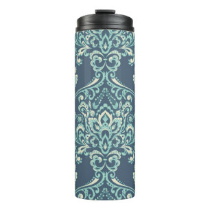 Barockflorale Vintage Tapete Thermosbecher