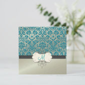 Barockfolie für Imitate/aquamarine Einladungen (Stehend Vorderseite)