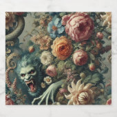 Barockgefahr - gotisches Blumenkissen Bierflaschenetikett (Einzelnes Label)