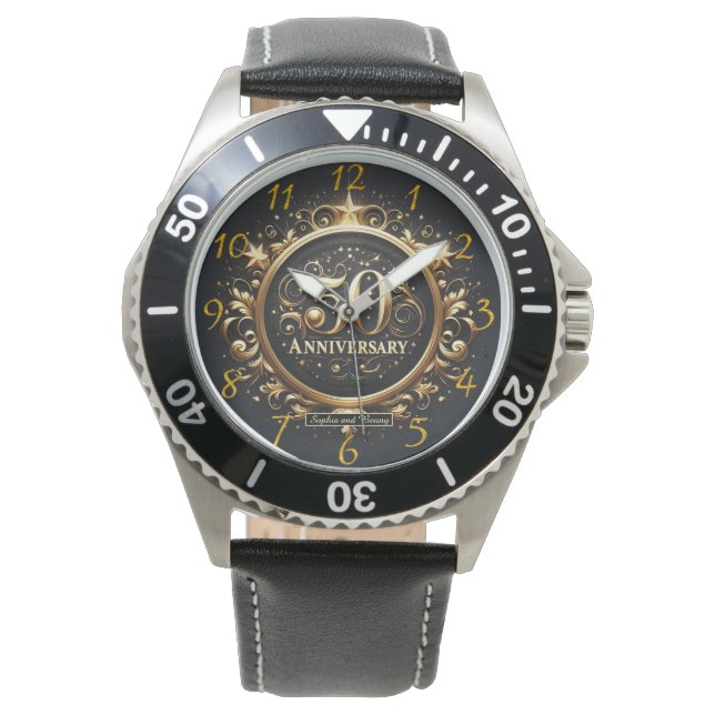 Barockgold: 50-jähriges Celebration Design Armbanduhr (Vorderseite)