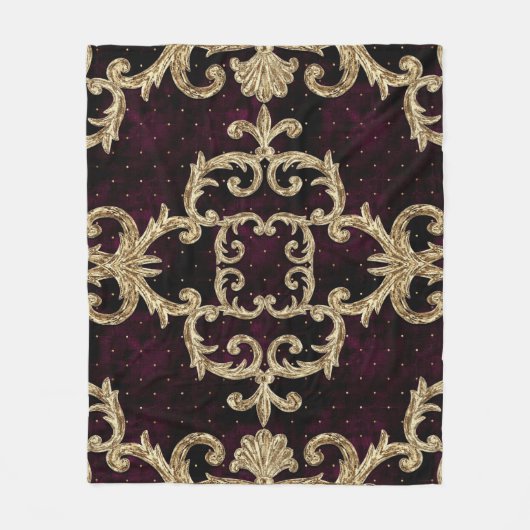 Barockgoldene Fleecedecke (Vorderseite)