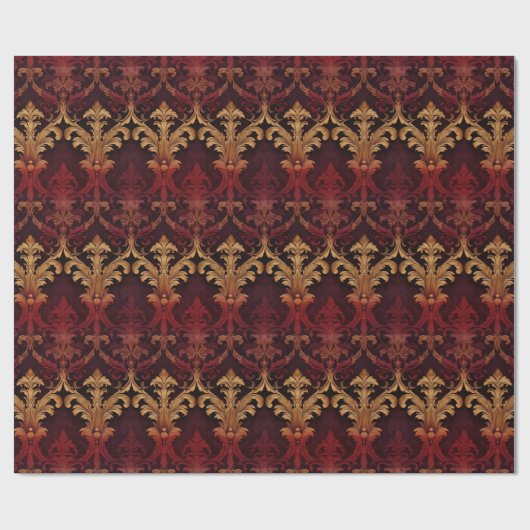 Barockgoldmuster Geschenkpapier (Flach)