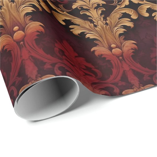 Barockgoldmuster Geschenkpapier (Rolleneckpunkt)