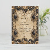 Barockgotische Halloween-Nacht Einladung (Stehend Vorderseite)