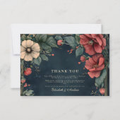Barockgotische Hochzeit Dankeskarte (Vorderseite)