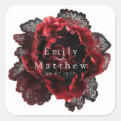 Barockgotische Hochzeit Quadratischer Aufkleber (Vorderseite)