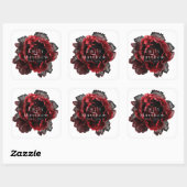 Barockgotische Hochzeit Quadratischer Aufkleber (Blatt)