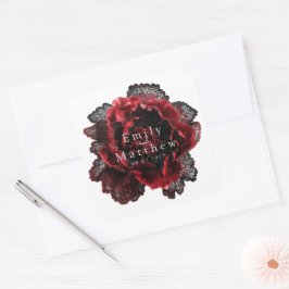 Barockgotische Hochzeit Quadratischer Aufkleber