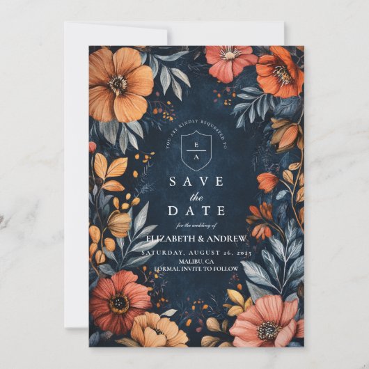 Barockhochzeit im Mitternachtsgarten Save The Date (Vorderseite)