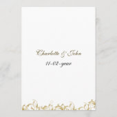 Barockhochzeit mit Champagnergold Menükarte (Rückseite)