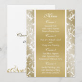 Barockhochzeit mit Champagnergold Menükarte (Vorne/Hinten)