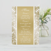 Barockhochzeit mit Champagnergold Menükarte (Stehend Vorderseite)