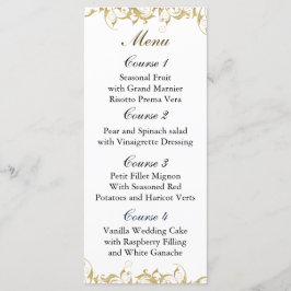 Barockhochzeit mit Champagnergold Menükarte