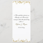 Barockhochzeit mit Champagnergold Menükarte (Rückseite)