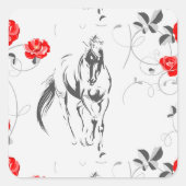 Barockhornkleber Quadratischer Aufkleber (Vorderseite)