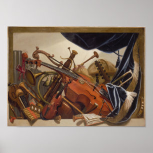 Barockinstrumente, viola da gamba, Geige, etc. Poster