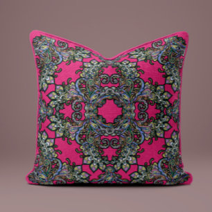 Barockkissen mit Kissen in heiß rosa