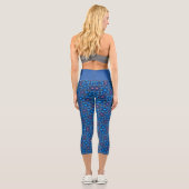Barocklinie Geblüht Blau Capri Leggings (Rückseite)