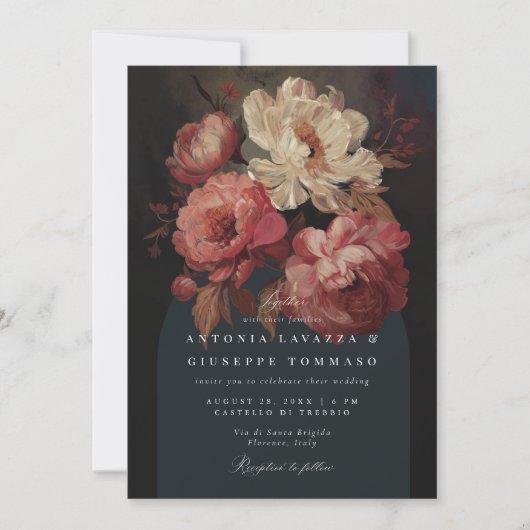 Barockmalerei Florals Arch Einladung (Vorderseite)