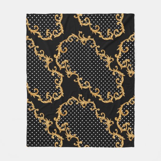 Barockmuster goldgelb fleecedecke (Vorderseite)
