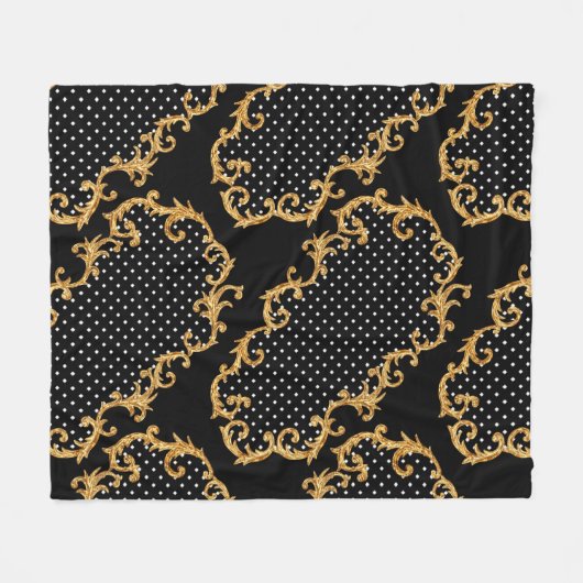 Barockmuster goldgelb fleecedecke (Vorderseite (Horizontal))