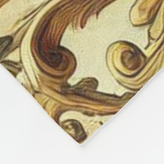 Barockmuster mit Gold, Rot, Grün A Fleecedecke (Ecke)