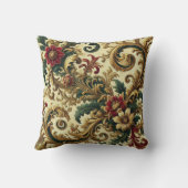 Barockmuster mit Gold, Rot, Grün A Kissen (Rückseite)