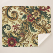 Barockmuster mit Gold, Rot, Grün A Sherpadecke (Vorderseite (Horizontal))