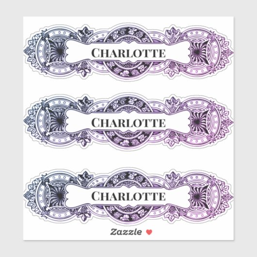 Barocknamenstich Aufkleber (Blatt)