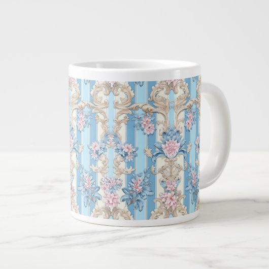 Barockpastellmuster Jumbo-Tasse (Vorderseite Rechts)