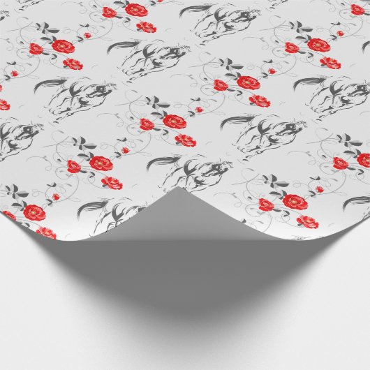 Barockpferde Geschenkpapier (Ecke)
