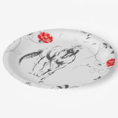 Barockpferde-Teller Pappteller (Schrägansicht)