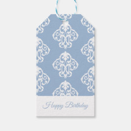 Barockpulver Blau Weiße Ornamente Geschenkanhänger