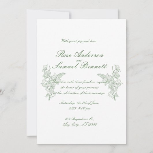 Barockrahmen - Einladung zur Hochzeit (Vorderseite)