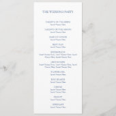 Barockrahmen Monogramm blaues Hochzeitsprogramm Programm (Rückseite)