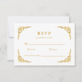 Barockrahmen Royal Black and Gold Ornamental RSVP Karte (Vorderseite)